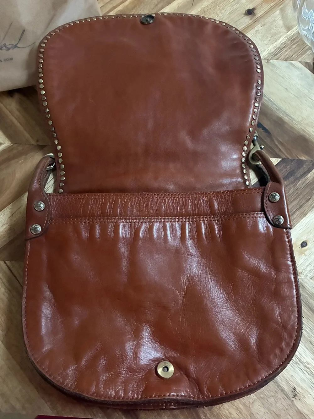 Patricia Nash Woven Leather Crossbody Bag - Brown